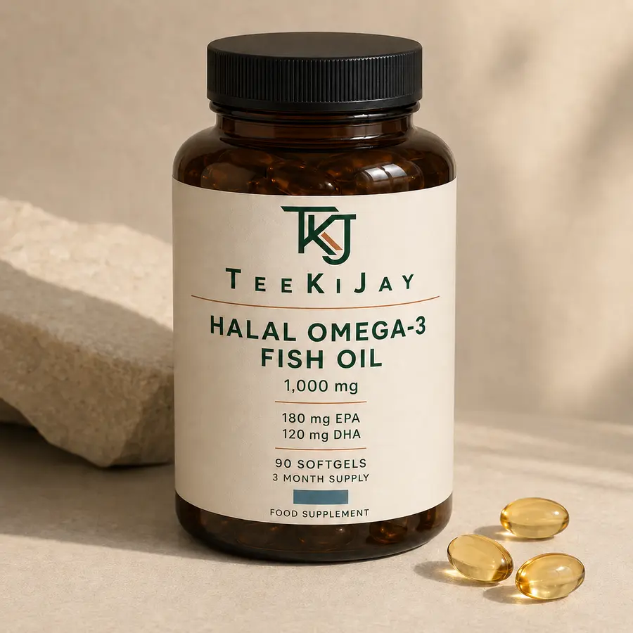 TEEKIJAY Halal Omega-3 Fish Oil packaging